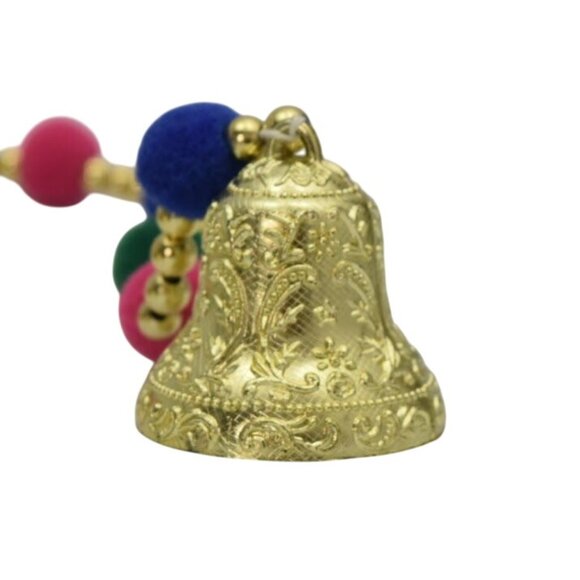 Indian Pom Pom Bell Garland Strings Bandhanwar Toran Diwali Navratri Wedding - Picture 3 of 4